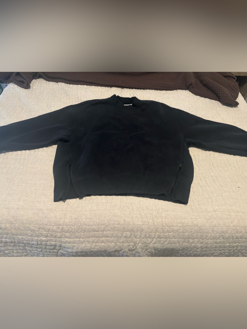 Nike Black Women's Zip-Pocket Pullover Sweatshirt